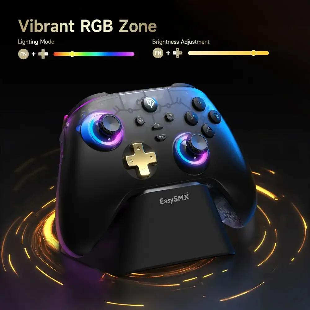 EasySMX D05 Wireless Gamepad für Nintendo Switch PC mit Ladestation RGB Hall Effect Joysticks Game Controller für Windows – Detail 7
