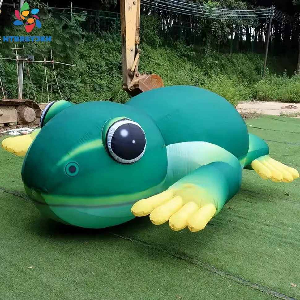 Burbuja inflable gigante de animales de rana de 3 metros de longitud para decoración de escenario al aire libre