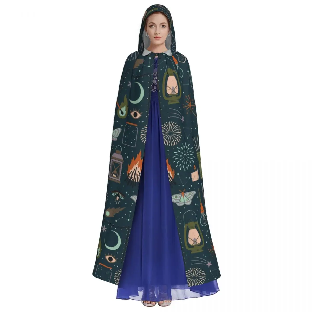 Light The Way Unique Cosplay Cloak Curiosities Divination Fairy Halloween Witch Hooded Cape for Women Men