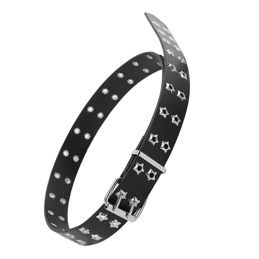 

Fashion Women Punk Belt Hollow Star Studded Waistband Adjustable for Jeans Dresses Clubwear Outfit Dress Belt