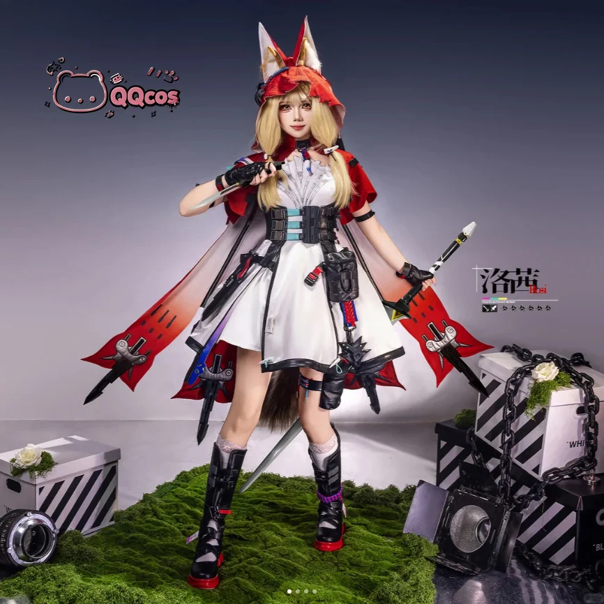 

QQcos Rossi Game Cosplay Series: Arknights:Endfield Rossi Game Women Red Hood Wolf Ear Halloween Outfit Cosplay Costume Full Set