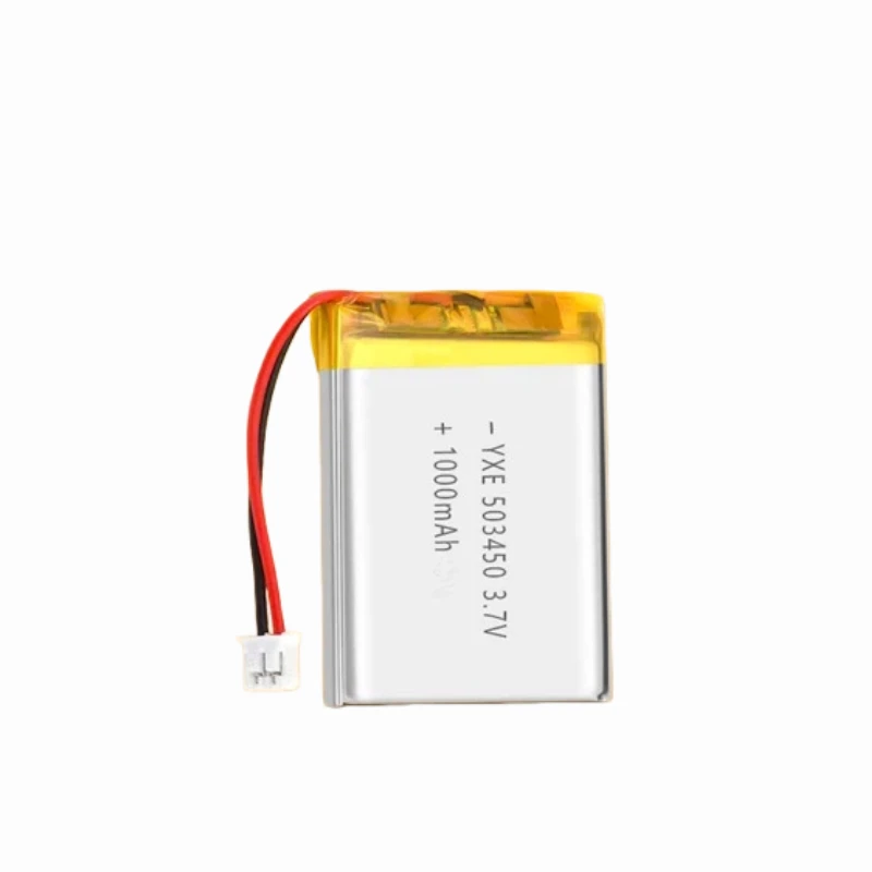 503450 3.7V 1000mAh Polymer Lithium Rechargeable Battery with JST PH2.0 Plug, High Capacity for Camera GPS Navigator MP5 Headset