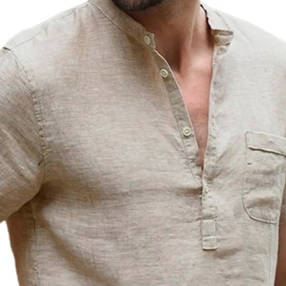 Summer Men\'s Short-Sleeved T-shirt Cotton Tee Linen Casual Men\'s T-shirt Male Breathable Tops S-4XL