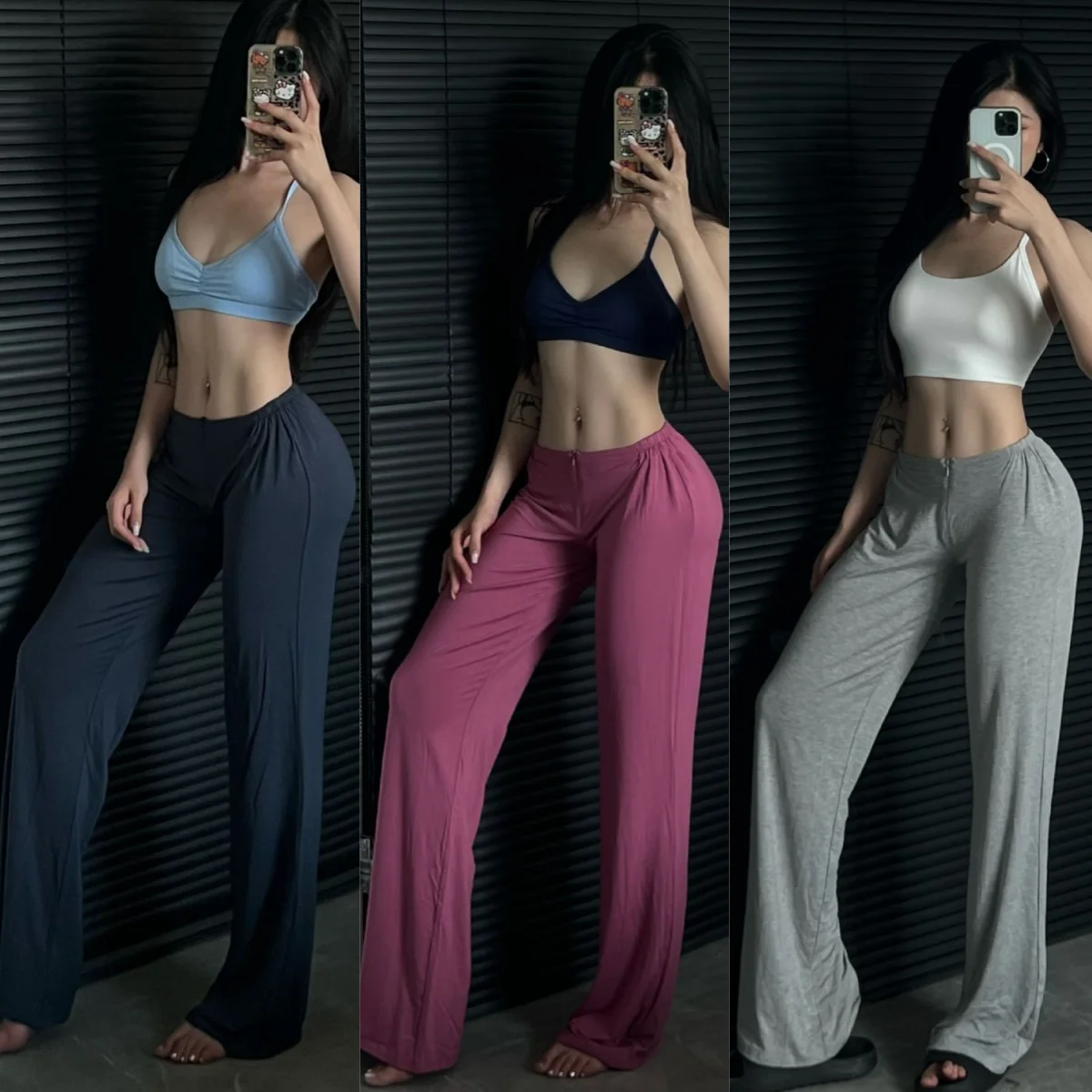 

Брюки для йоги на молнии для фитнеса и девочек, прямые свободные спортивные брюки для спортзала, женские брюки для мытья полов в стиле уличной моды Y2K, леггинсы