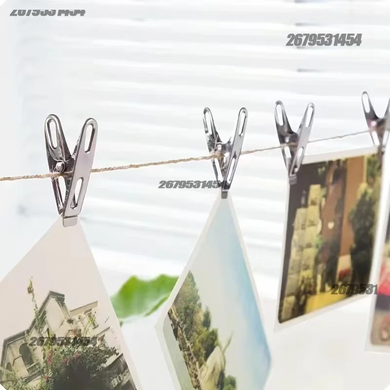 Clothespins Clothes 20/40 PCS Stainless Steel Washing Line Hang Pins Windproof Metal Clamps Windproof Clips for Sock Bathroom image 5