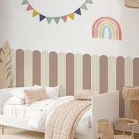 Multicolor Vertical Striped Arc Wallpaper Nursery Child Wall Art Kids Room Living Room Home Decor Waterproof Peel and Stick