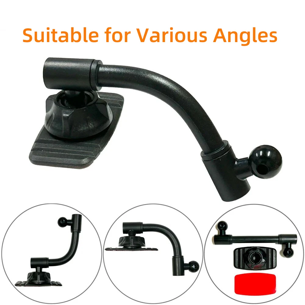 Car Phone Holder Extension Rod - Dual Ball Head Adjustable Bending Hose Universal Nano Glue Sticker Base For 17mm Ball Head