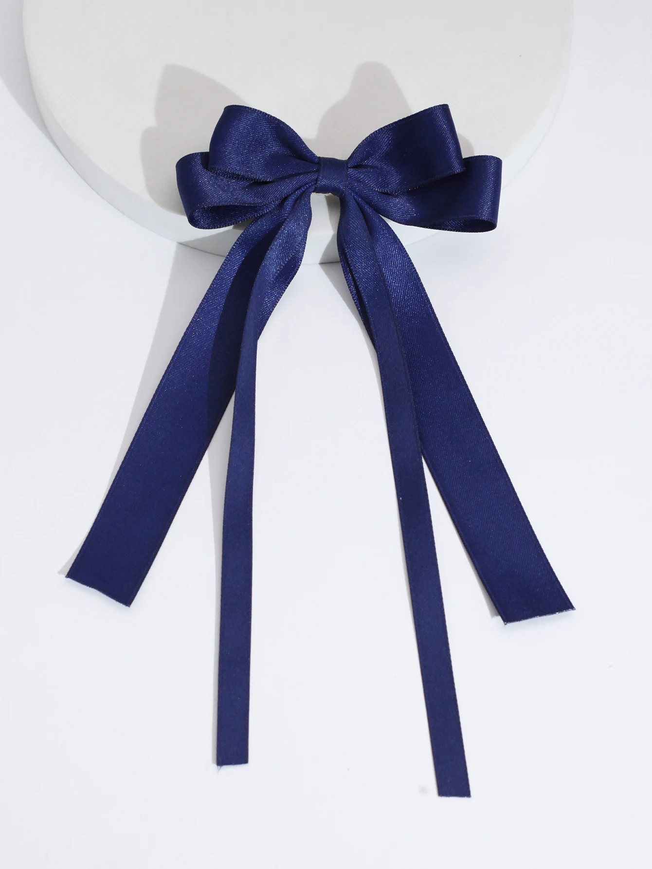 Lystrfac แถบผ้าผูกโบว์สองชั้นแบบคู่ริบบิ้นสีทึบสไตล์เกาหลีสำหรับผู้หญิงหญิงสาวที่หนีบผมมีพู่ยาวมีเครื่องประดับผม