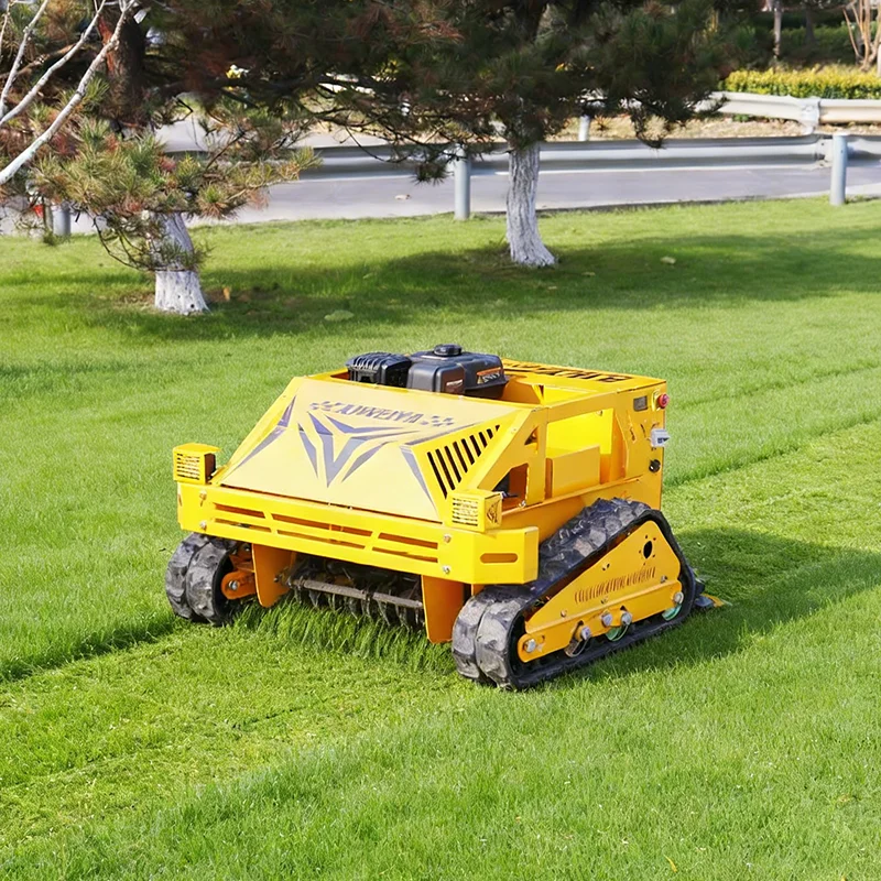

Customized slope land reclamation track type lawn mower intelligent remote control all terrain weeding integrated machine