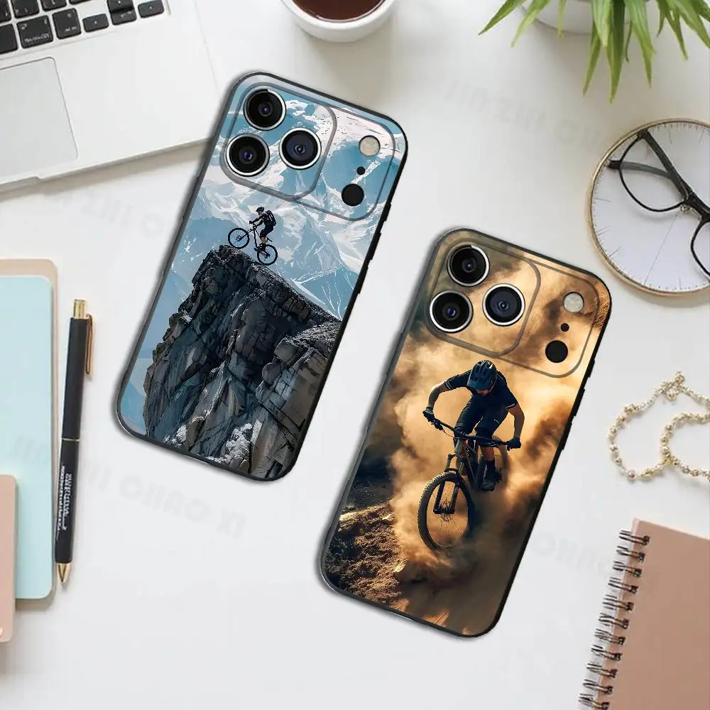 

Extreme Challenge Mountain Bike Silicone Phone Case For IPhone 17 16 15 14 13 12 11 X XS Plus Pro Max Shockproof Soft Cover