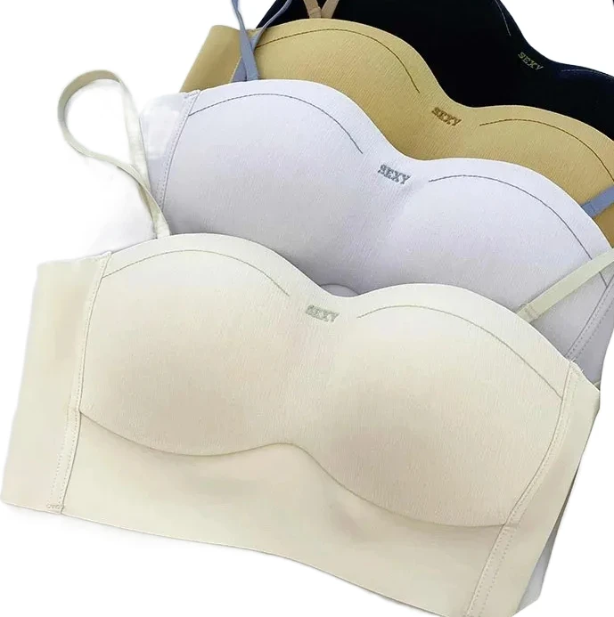 KUCLUT sexy r New Invisible Palm Cup Strapless Bra Gather Lift Fashionable Versatile Women's Underwear Comfortable Breathable
