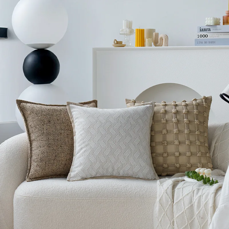 Cream Wind Light Luxury Senior Feeling Pillowcase Living Room Sofa Bedroom Window Cushions Cover Backrests
