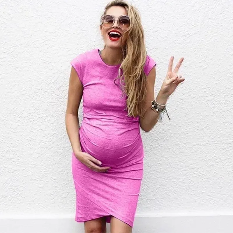 Pregnancy Autumn Dresses Pregnant Women Sleeveless Bodycon Casual Mother Home Maternity Mummy Clothes