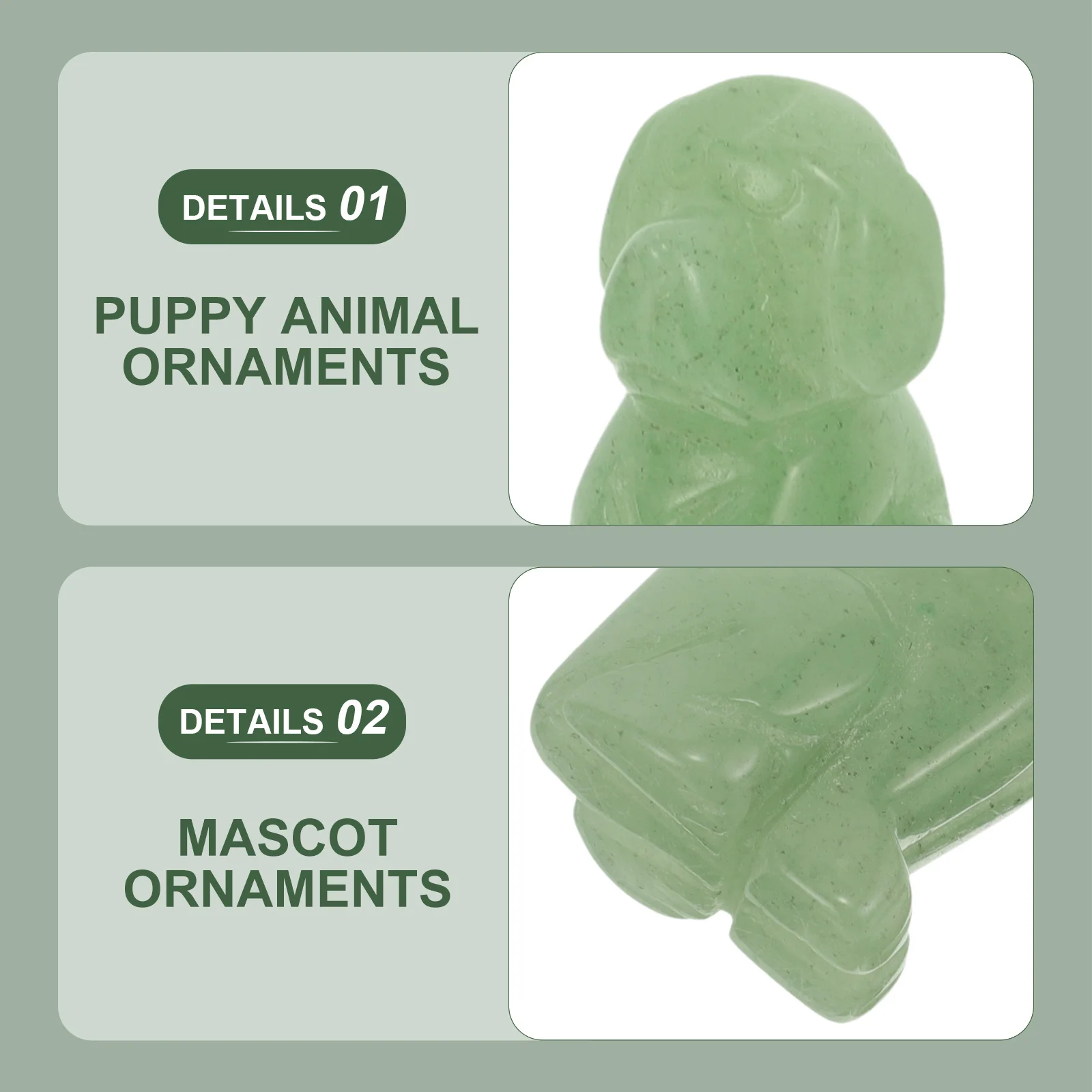 

Jade Dog Ornament Small Decorative Accent for Home Office Desktop Table Miniature Stone Adornment Jade Dog Statue