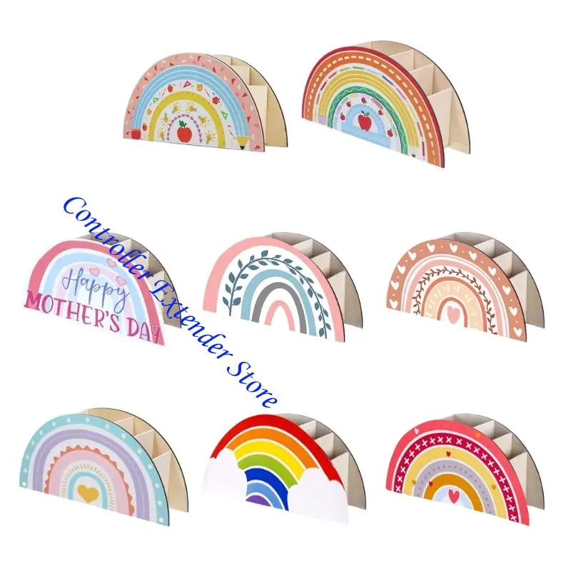 

N84B Decorative Desktop Pencil Cup 5 Compartment Pen Organizers for Children