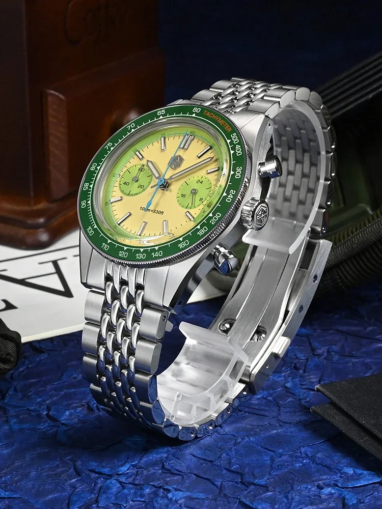 San Martin New Fly chiusura regolabile adatta per fibbia da 16mm cinturino in acciaio inossidabile 316L con fibbia lucidata parti dell'orologio