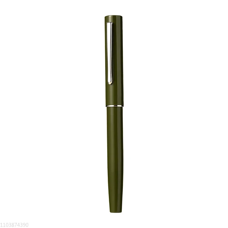 

In Stock Hongdian Green Metal Fountain Pen Yellow Colors EF/F 0.38/0.5MM Nib Writing Ink Pen Financial School Office Supplies