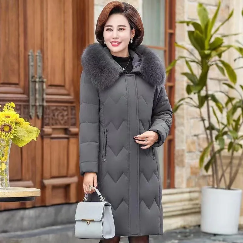 Winter Down Cotton Jacket Middle Aged Elderly Mothers Warm Women\'s Clothing Versatile Temperament Slim Fit Coats Female Parkas