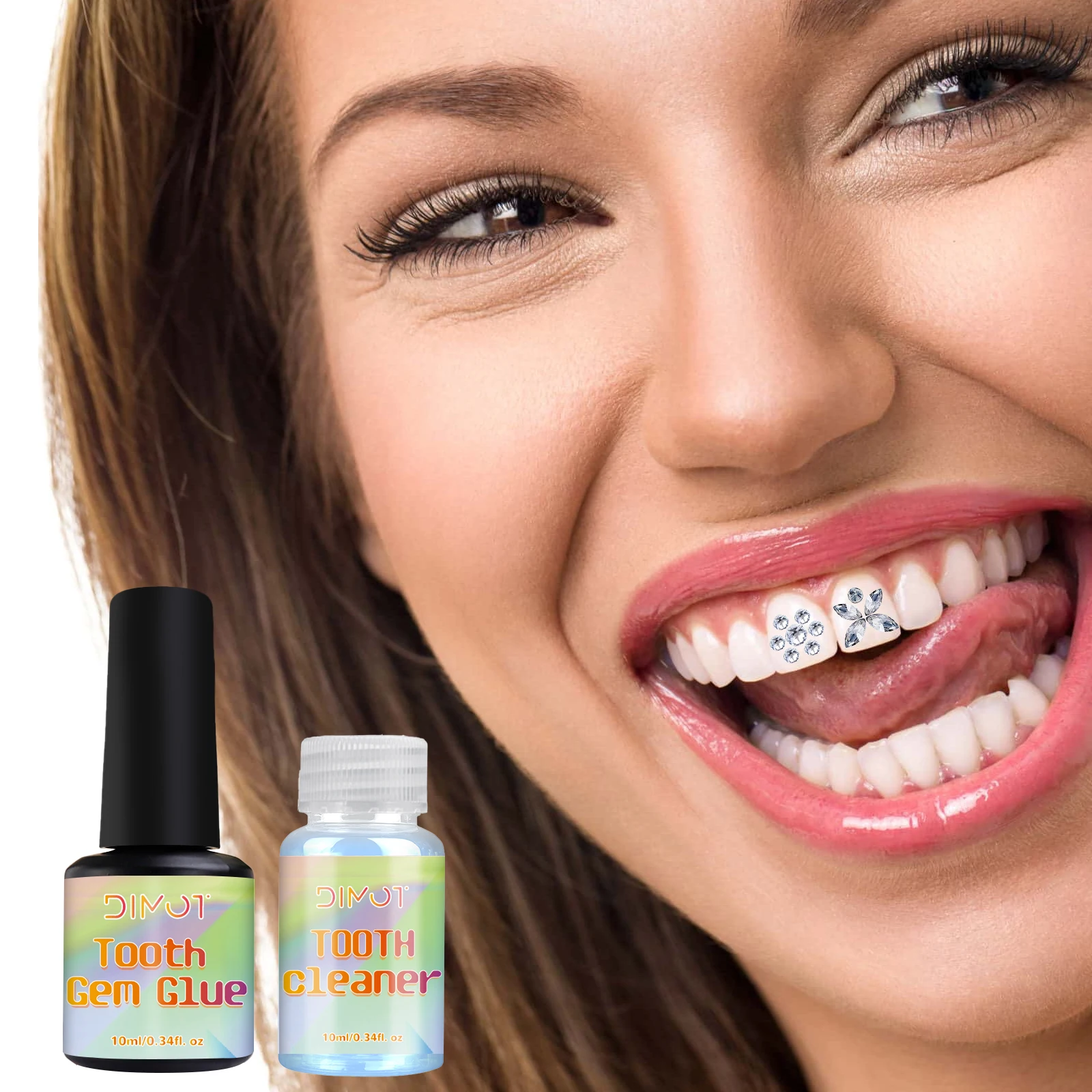 DIY Tooth Gem Kit Tooth Decoration Super Viscose Water Diamond Crystal Safe Materials Easy Remove Install Tooth Jewelry Kit