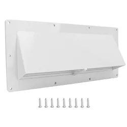 RV Exhaust Vent Cover White Range Hood Sidewall Vent Cover with Lockable Clips for Trailer Camper RV Range Hood Vent Cover