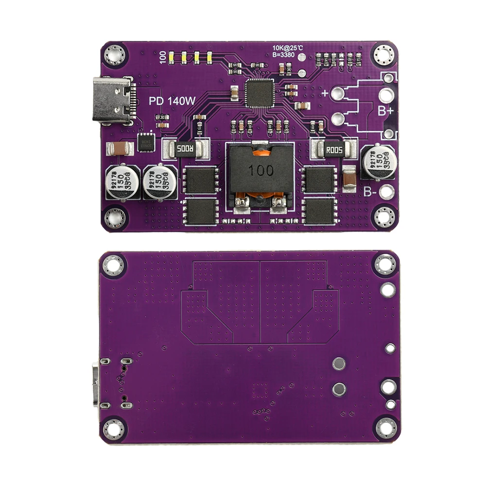 Module de charge et de décharge de batterie au lithium 3S 4s 5s 6s, protocole PD3.1 jusqu'à 140W, module d'alimentation de charge rapide type-c