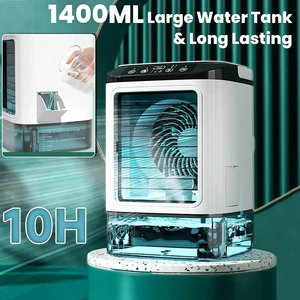 Portable Electric Fan for Home, Air Conditioning, Double Spray, Ultrasonic Atomization, Siley Air Refrigerator, Night Light, Desktop, 3 Speeds 6 Main Air Climatizing Sales - №2