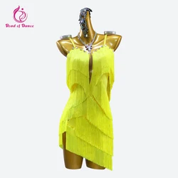 Vestido de baile de salón para fiesta, traje latino, línea de competición, ropa de noche para mujer, mono con flecos, Ropa de baile, falda de Samba 2024