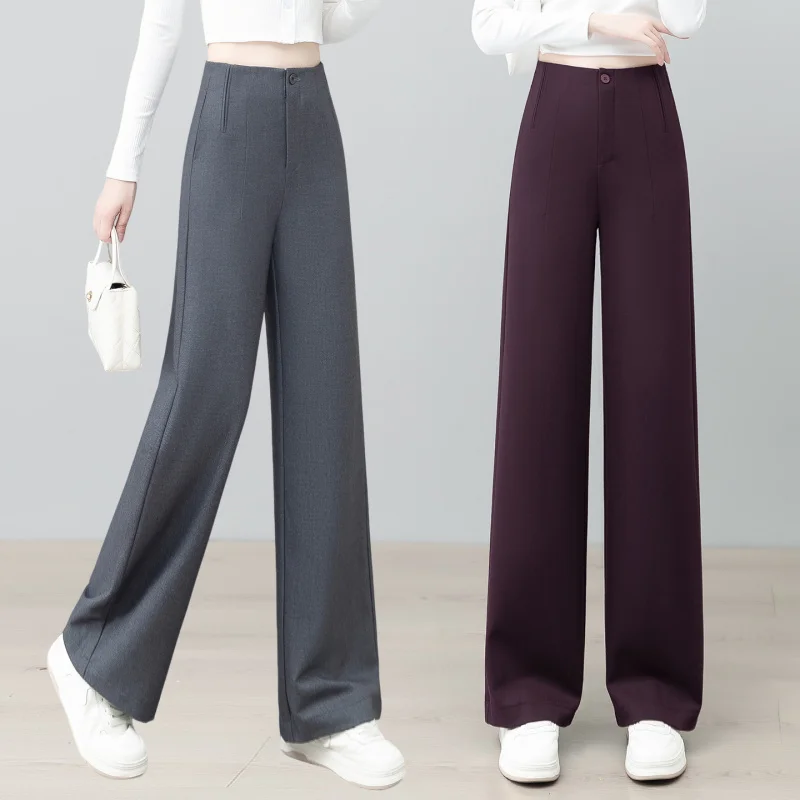 Autunno nuovo stile elegante pendolare slim fit blazer pantaloni a gamba larga moda donna versatile pantaloni dritti casual alla moda