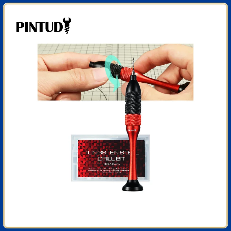 

DSPIAE AT-SHD Precision Hand Drill Set For Hobby DIY Model Making Tool Aluminum Alloy Red