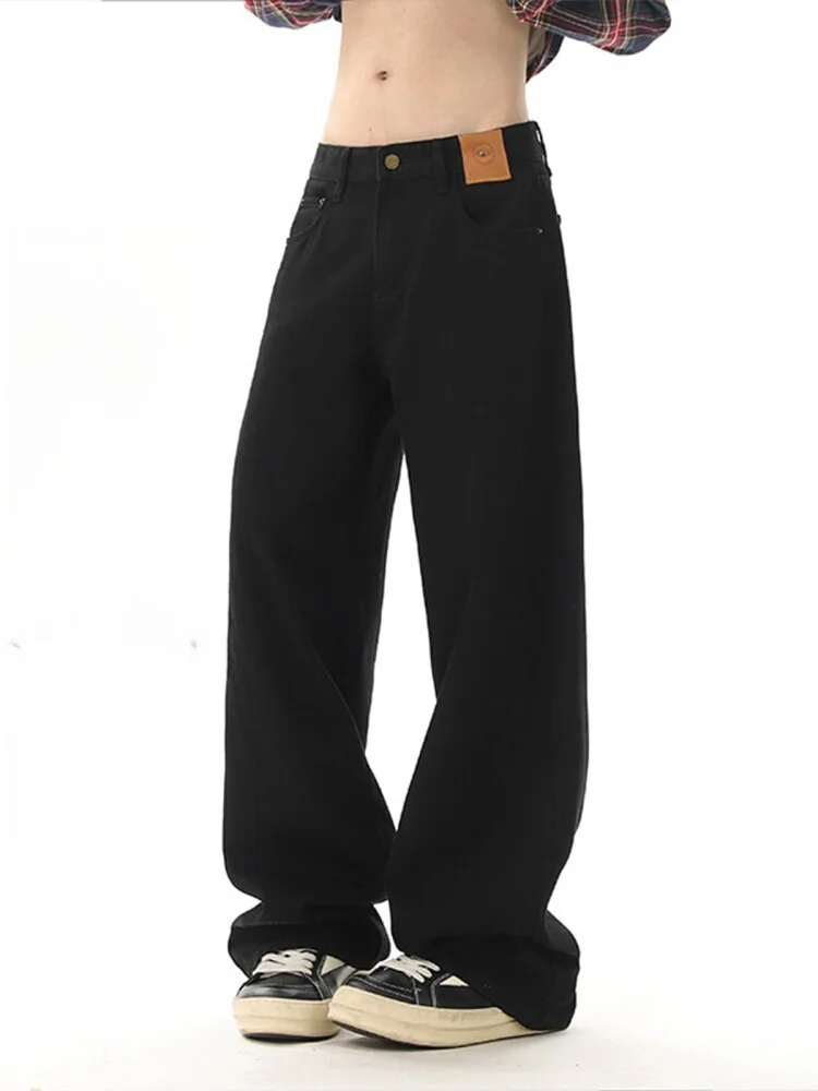 

American Sle Loose Straight Leg Bla Jeans Men's Spring Autumn Trendy Brand Cleanfit Wide Leg Long Pants Youth Wear