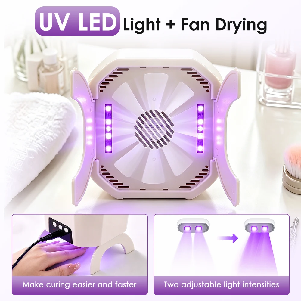 Electric Gel Nail Remover Machine 2-in-1 UV Lamp Nail Dryer with Fan 45℃ Heated Soak Off Bowl Foldable Manicure Pedicure Tool view 5