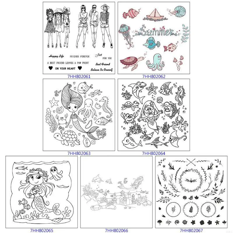 

MOLC Plants Clear Silicone Stamp Reusable Transparent Stamp Embossing Tools