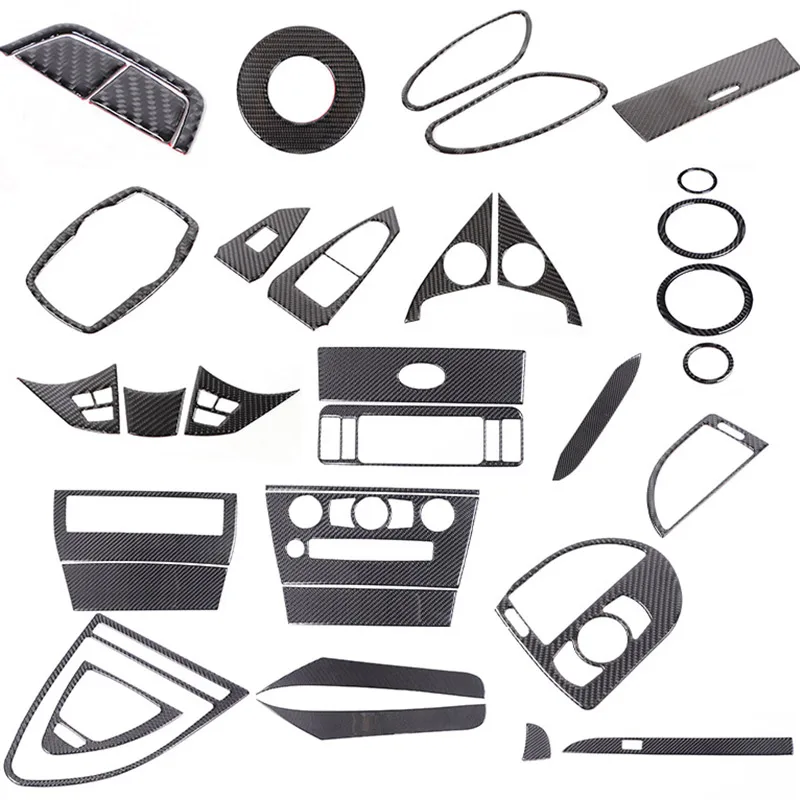 

Для BMW 6 серии E63 E64 2004-2009, мягкий комплект из углеродного волокна для интерьера, приборной панели, консоли, панели переключения передач, декоративные наклейки