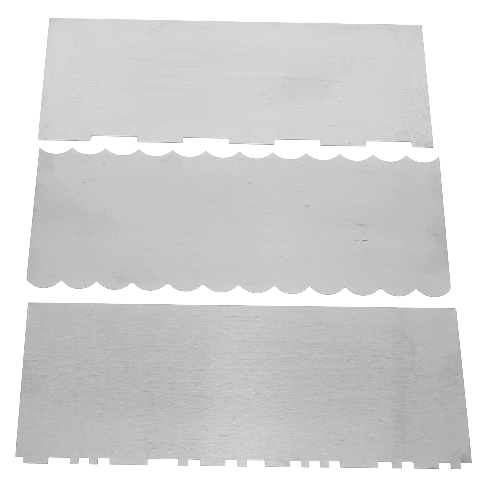 

3Pcs Metal Cake Scraper Set Stainless Steel Icing Smoother Buttercream Decorating Tools Bench Scraper Baking Supplies