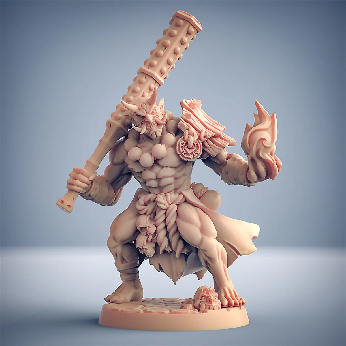 3D Printing Microscopic Models 【 Ghost Tribe Orc 】 Two-headed Ogre Warrior Warrior Mage Dnd Running Group Table Game Pieces