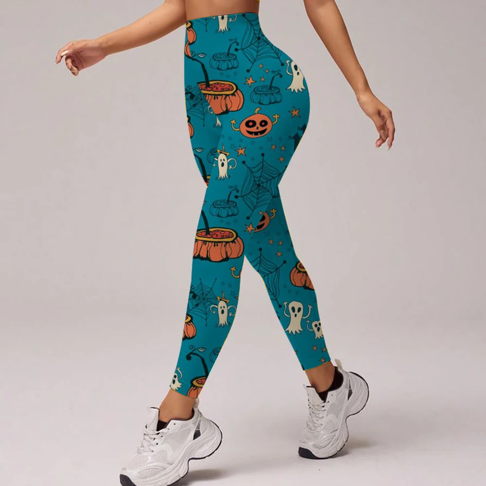 Pantalones de yoga de cintura alta de veranoLas pesadilla antes de Navidad Leggings de entrenamiento para correr Ciclismo Gimnasio Fitness