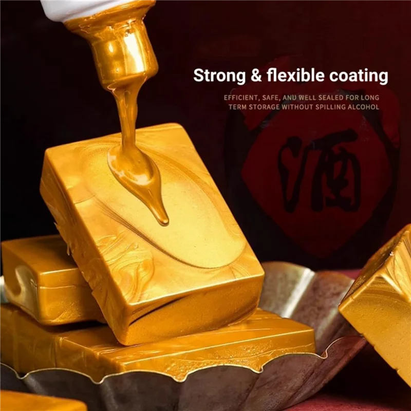 

A7THK-Bottle Sealing Wax Blocks - Resilient And Versatile Bottling Wax For Wine, 8 Wax Nuggets 0.5Lb With PTFE-Tape,Gold