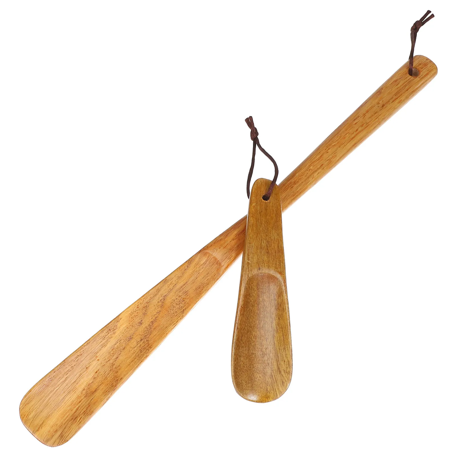 2Pcs Wooden Shoe Horns Long Short Handle Convenient Shoe Helpers for Men Women Elderly Boots Daily Use Seniors Shoehorn