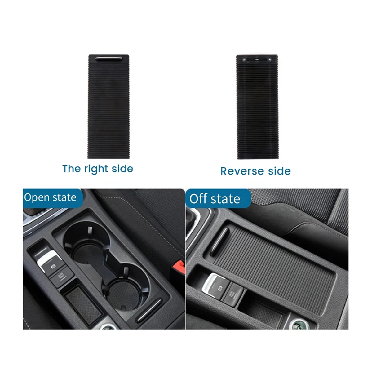 Carro Centro Console Drink Cover Slide, Cortinas Rolantes para Volkswagen Golf 7 2014-2020, 5GG862531D, Cortina de suporte para copo de água