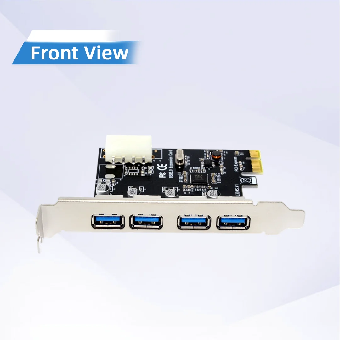 4 Port USB3.0 PCI-E Expansion Card PCI Express X1 USB 3.0 HUB Controller Adapter 5Gbps High Speed Desktop PC USB Extension