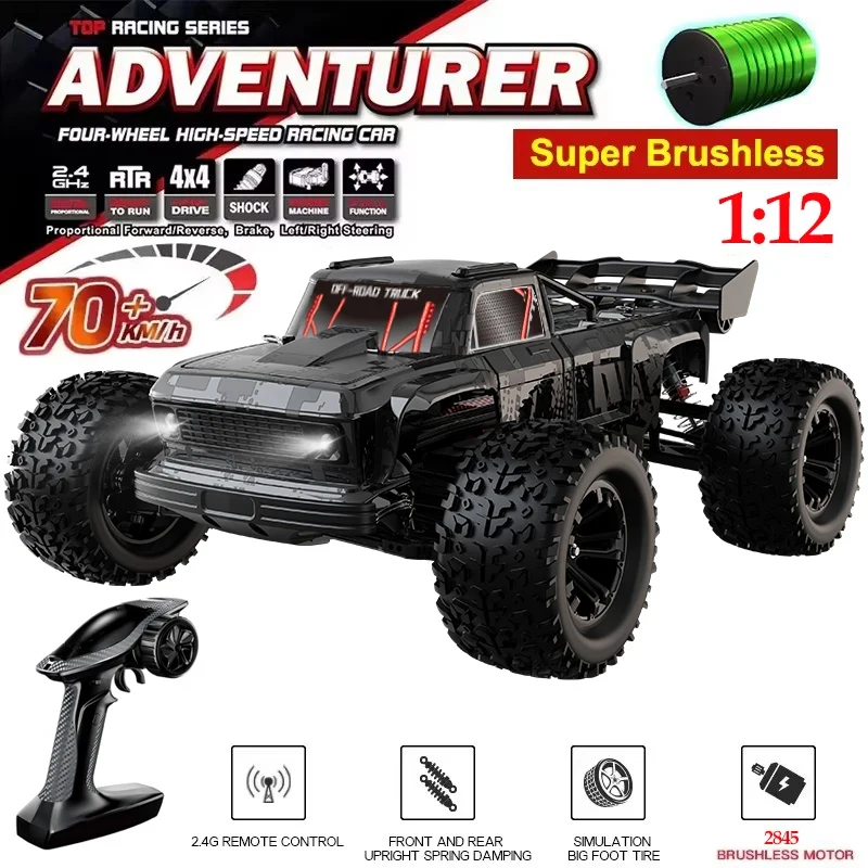 KF16 1:12 4WD RC Car 70KM/H Off Road 2.4G High Speed Racing Brushless Remote Control Cars Drift Monster Truck VS Hyper Go 14210
