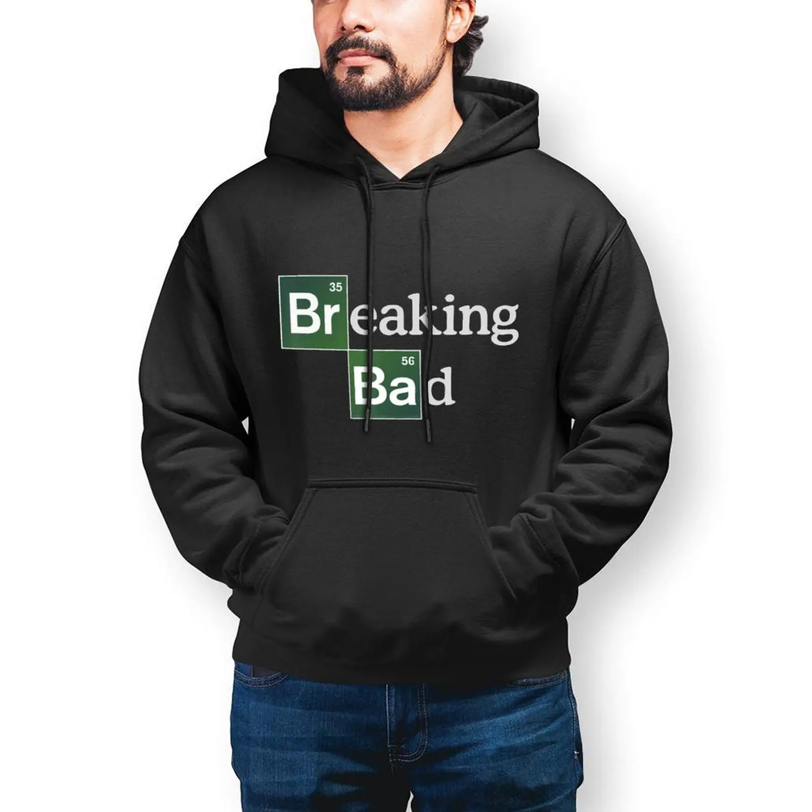 B-Breaking Bad Streetwear Hoodies Autumn Periodic Square Logo Kawaii Hoodie Man Oversized Loose Pattern Cotton Sweatshirts