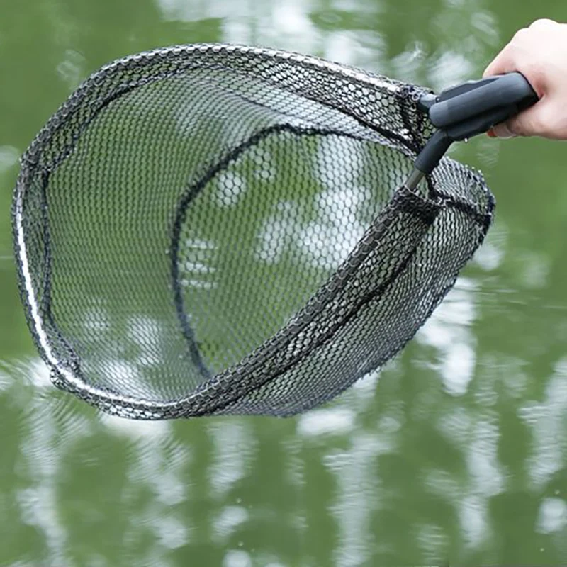 Detachable Fishing Net Outdoor Fish Landing Net Alloy Foldable Quick Dry for Saltwater Pond Short Handle Plunge Fish Mesh Tool