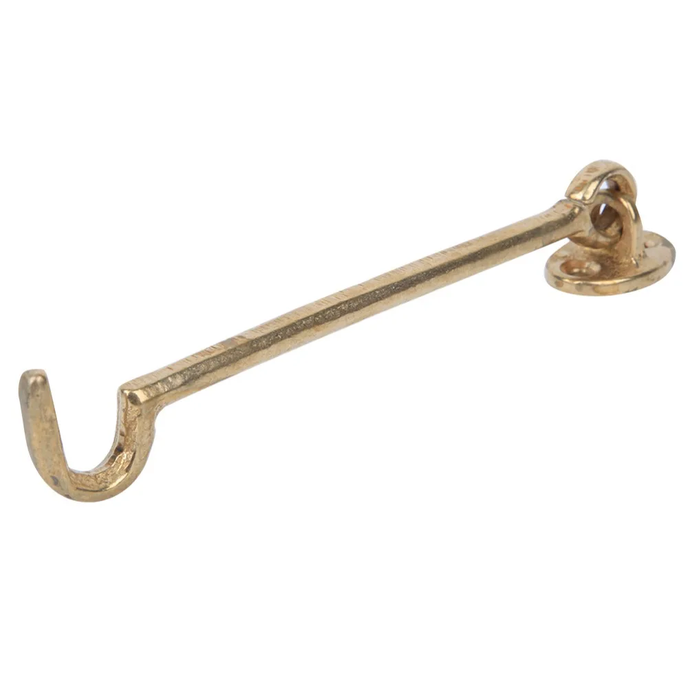 2pcs Wind Brace Brass Window Latches Heavier Duty 6.9 Inch Hook and Eye Latch Barn Door Latch Window