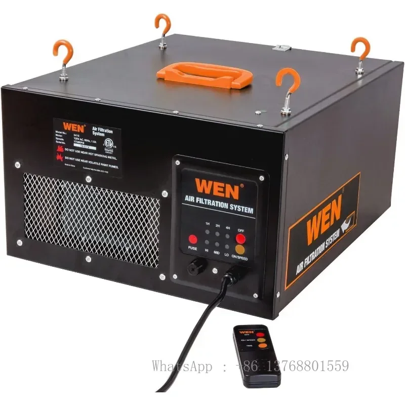 WEN AF1270 4.2-Amp 3-Speed Remote-Controlled Industrial-Strength Air Filtration System (750/950/1270 CFM) , Black