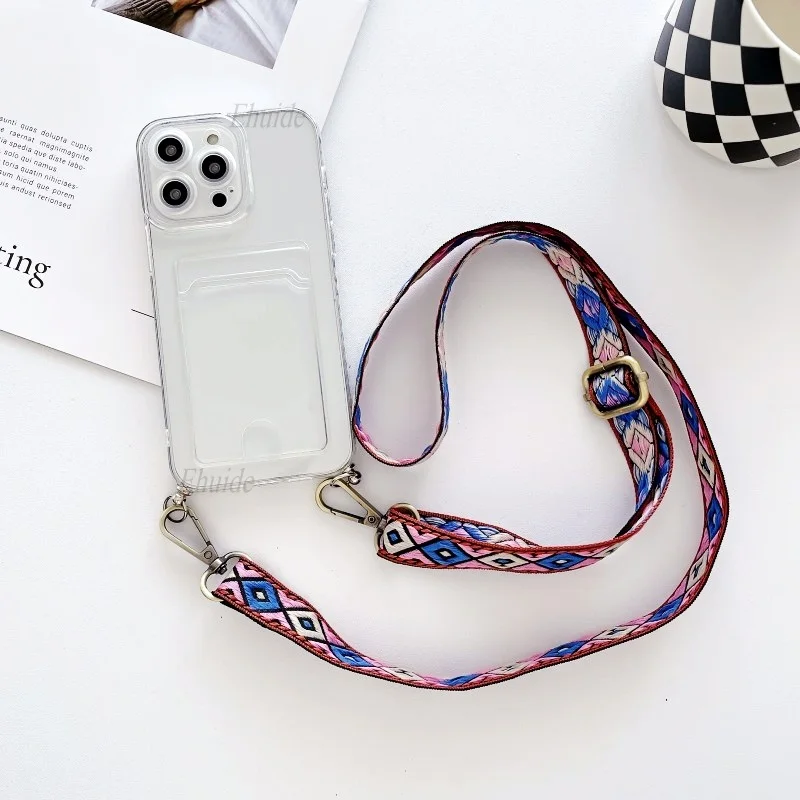 Vintage Strap Case For Xiaomi POCO X6 Pro M6 X5 F5 X4 X3 Redmi 13C Note 12 Mi 13T Crossbody Lanyard Wallet Crystal Clear Cover