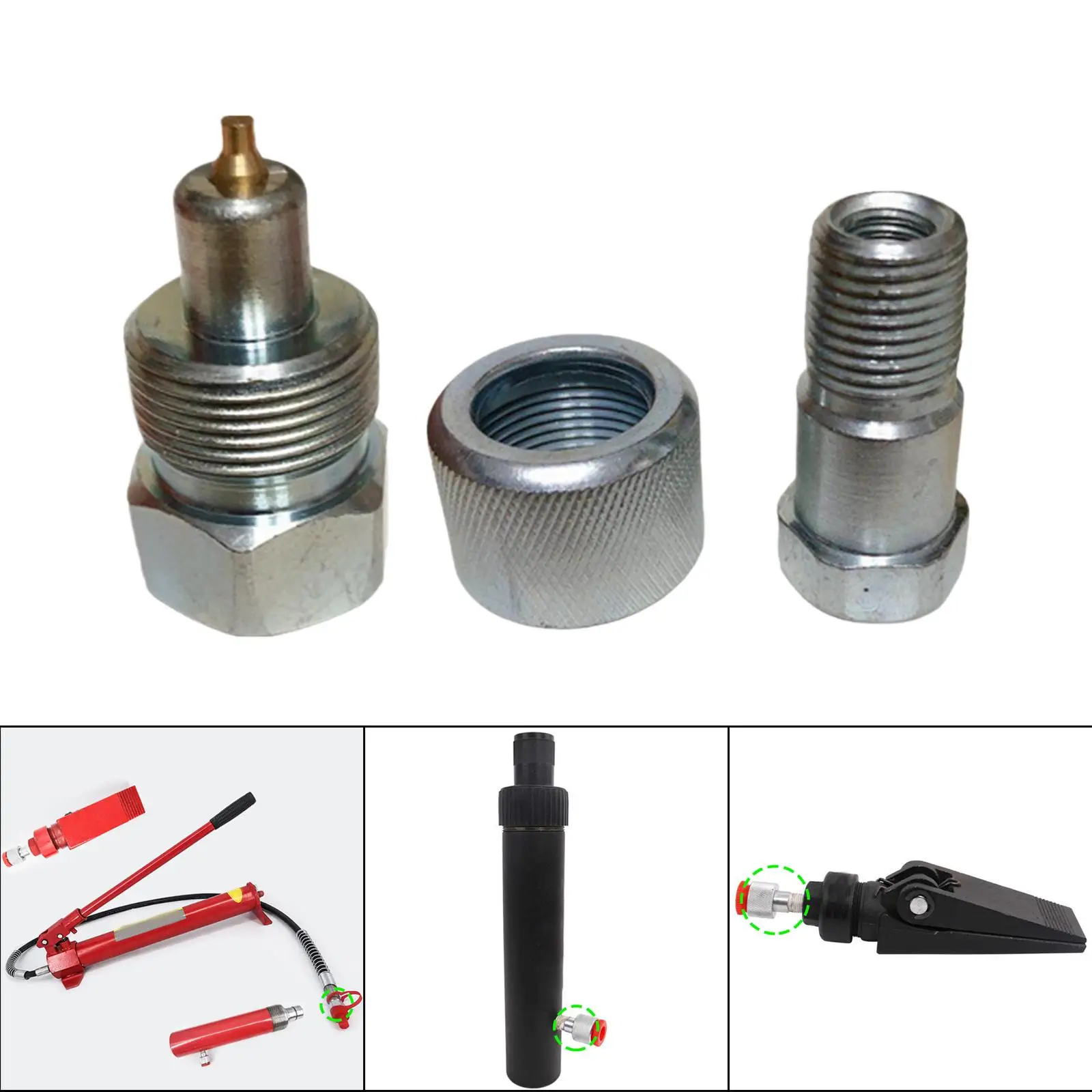 Hydraulic Jack Coupler Replace Parts Male and Female Accessories Metal Easy to Install Adapter