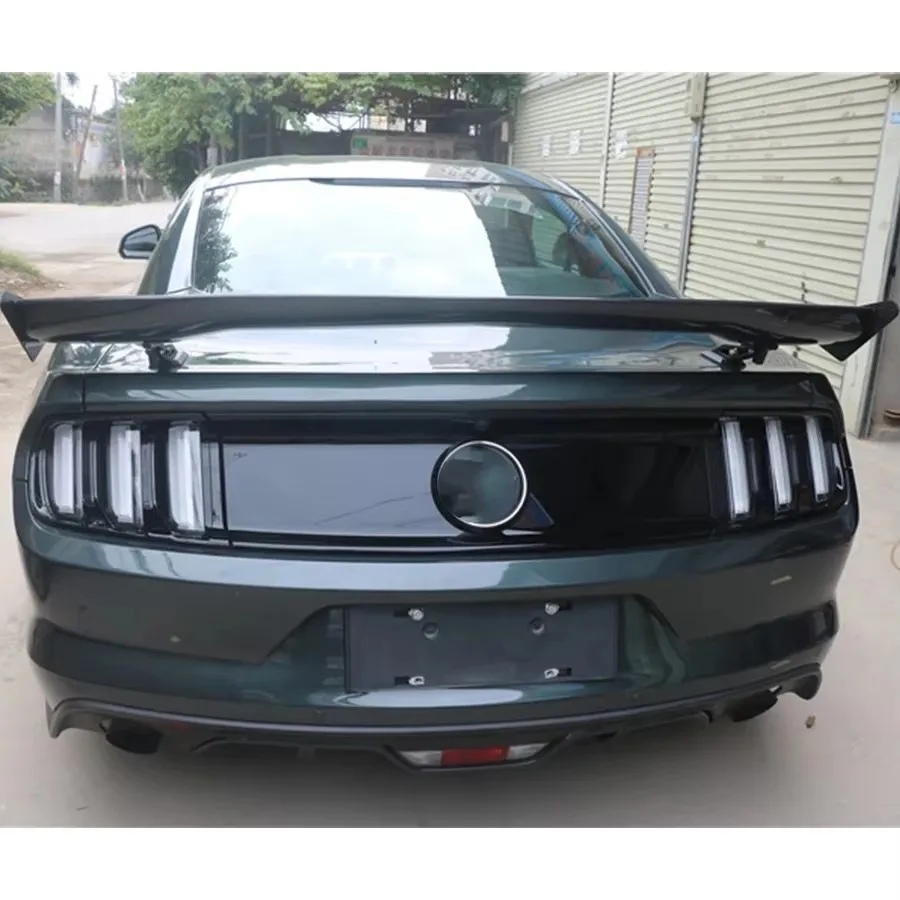 Carbon Fiber Tail fins Rear Trunk For Ford Mustang 2015+ APR Style Spoiler Guide Wing Rear Wing Car Accessories body kit