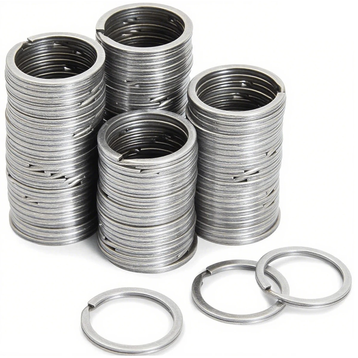 30/60/100 metalen sleutelhangers verwijderbare split platte sleutelhangeraccessoires voor thuis, auto, portemonnee, kantoor doe-het-zelf knutselpakket (25 mm)