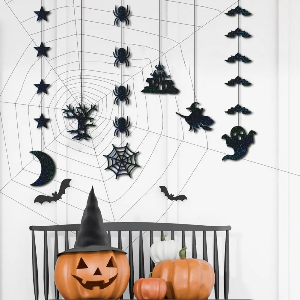 Halloween Party Decorations Vintage Party Decorations Spooky Halloween Decoration Set with Bat Spider Ghost Garland for Indoor